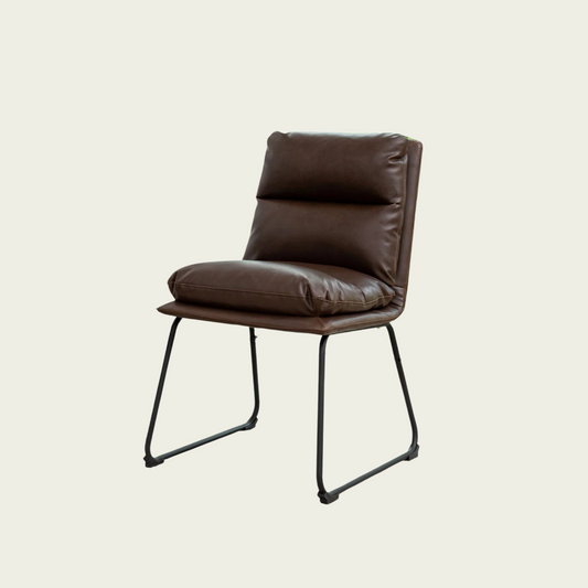 Milos Contemporary Upholstered Dining Chairs, Set of 2, Antique Brown