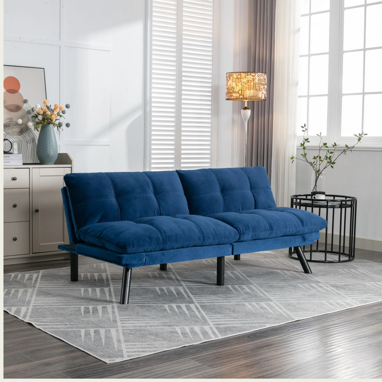 Navy Blue Convertible Folding Modern sofa Bed