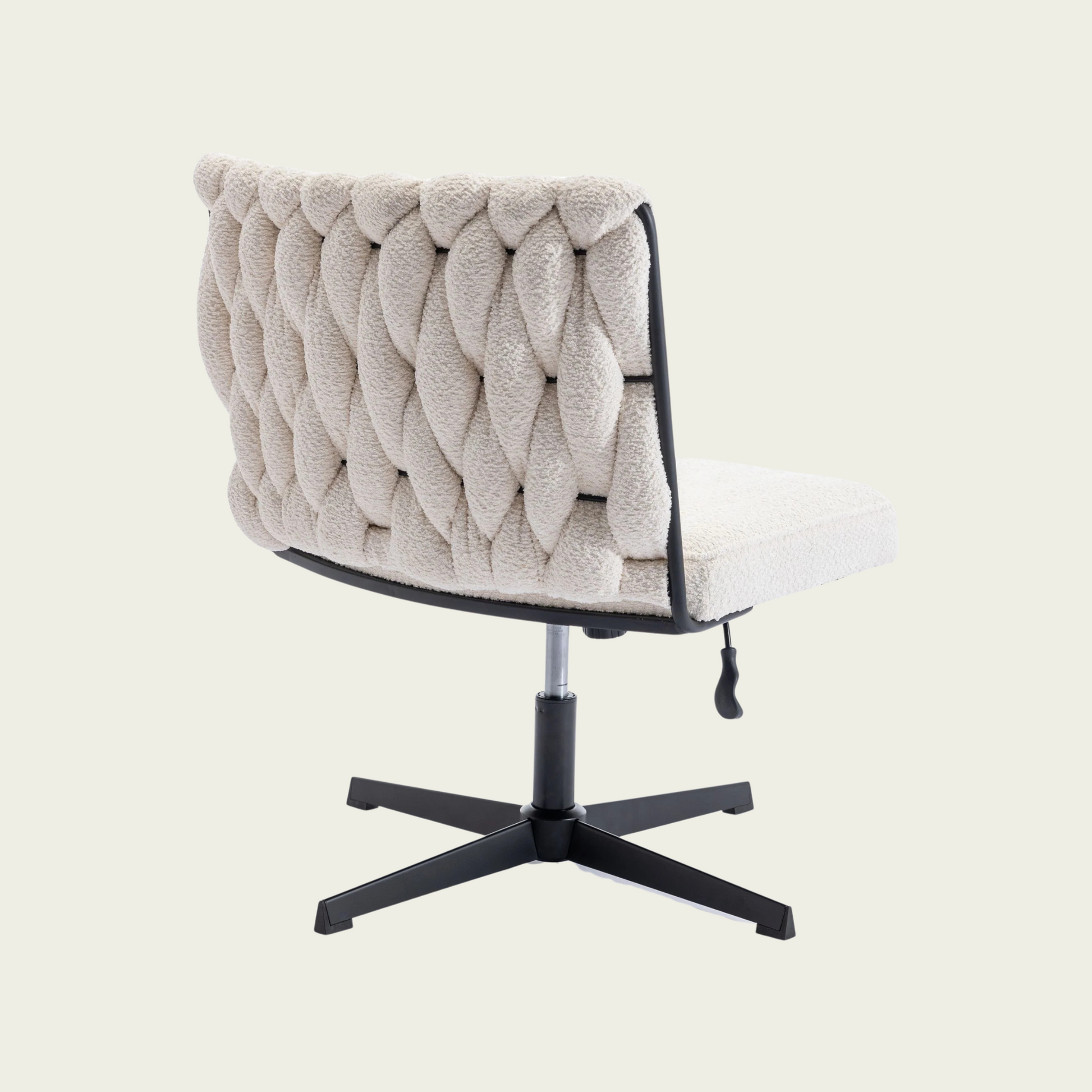 Armless Office Desk No Wheels,Living room chair, velvet cross-legged chair with back arms,for Bedroom, Living Room