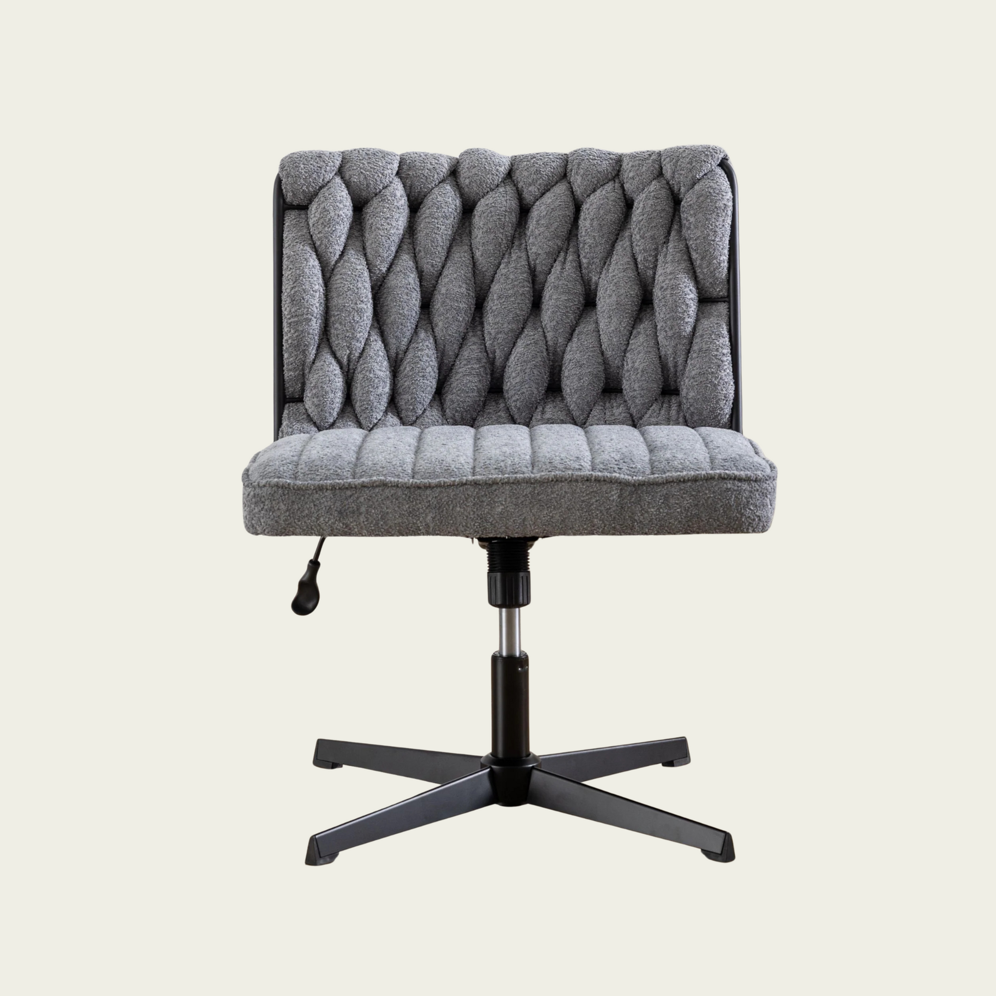 Armless Office Desk No Wheels,Living room chair, velvet cross-legged chair with back arms,for Bedroom, Living Room
