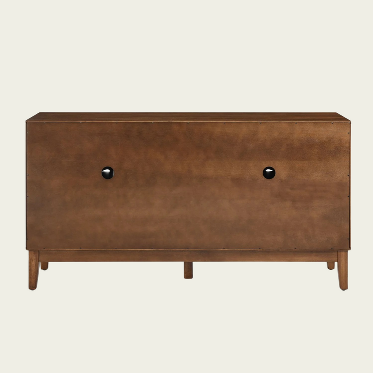 60.5" Mid Century Modern Sideboard Buffet Cabinet with Storage, TV Media Console Table, Storage Cabinet with 4 Doors & Adjustable Shelves for Kitchen Dining Living Room Entryway, Walnut