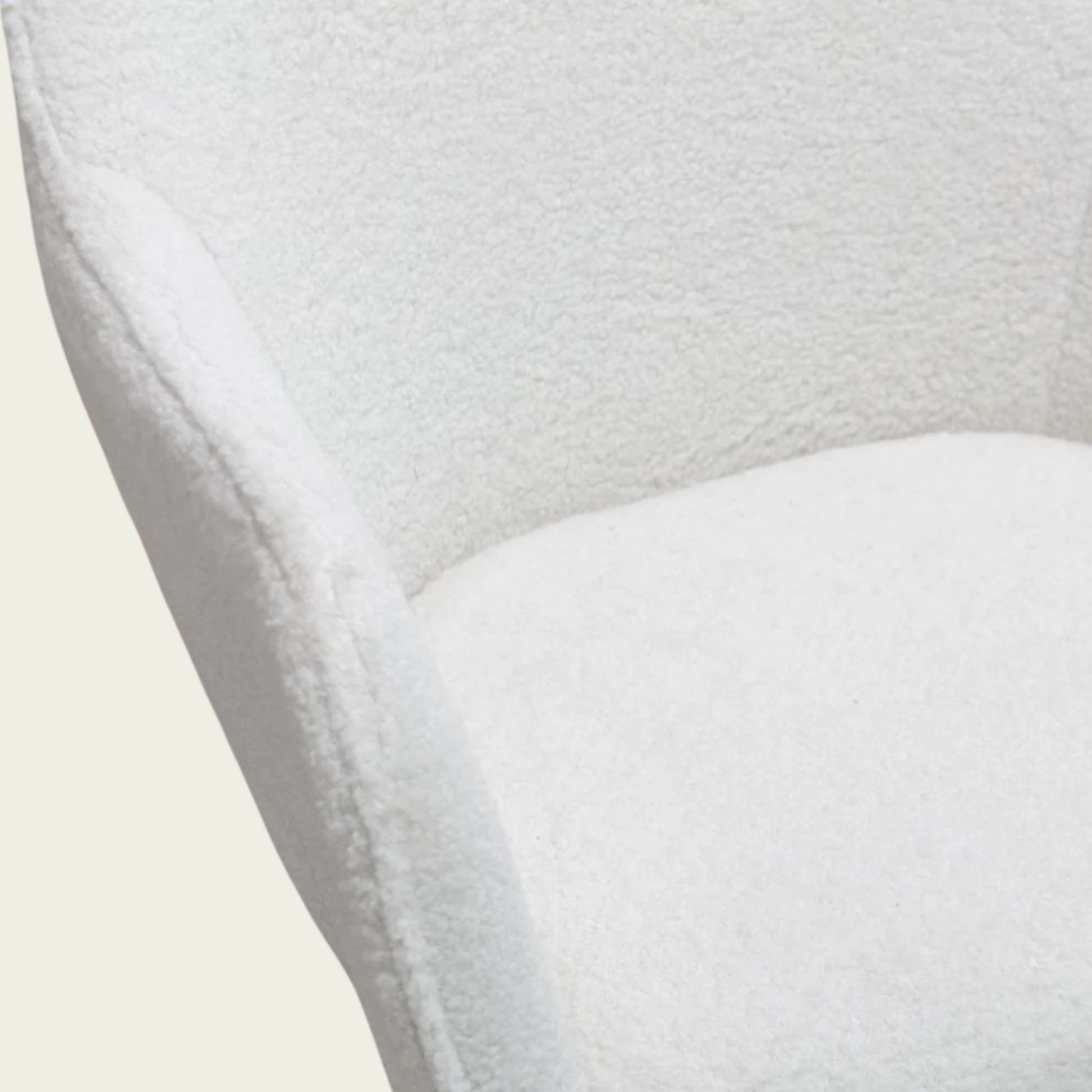 Modern Teddy Fabric Material Adjustable Height 360 Revolving Home Office Chair With Gold Metal Legs And Universal Wheel For Indoor,White