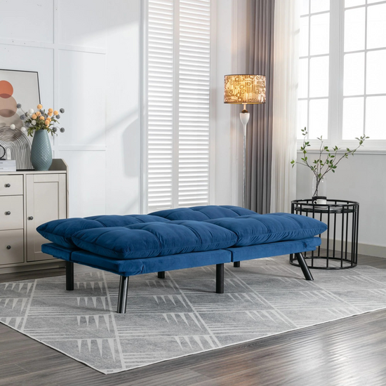 Navy Blue Convertible Folding Modern sofa Bed