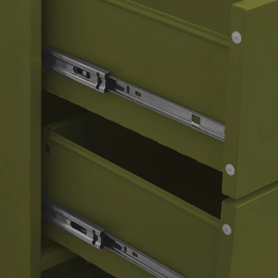 Chest of Drawers Olive Green 31.5"x13.8"x40" Steel