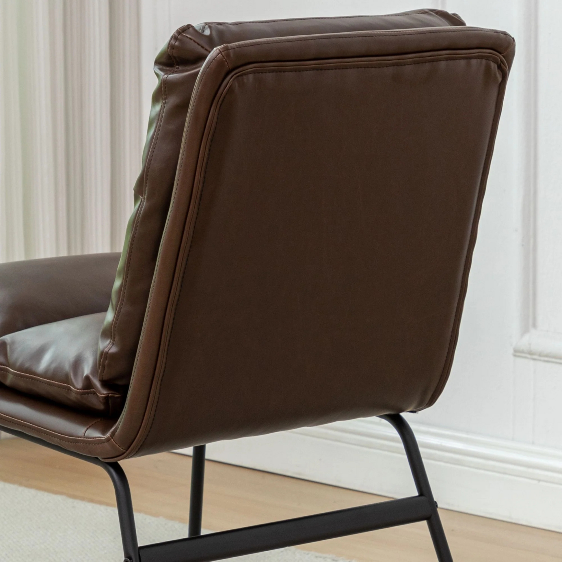 Milos Contemporary Upholstered Dining Chairs, Set of 2, Antique Brown