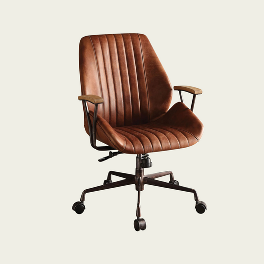 Brancaster Cocoa Aluminum Top Grain Leather Office Chair