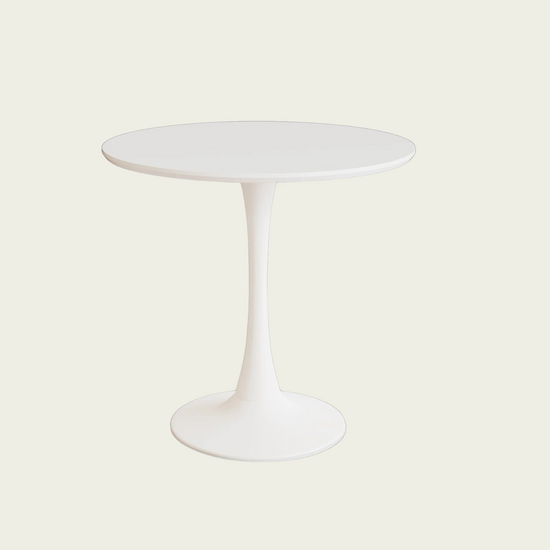 31.5" White Round Dining Table, Tulip Table Kitchen Dining Table 2-4 People with MDF Table Top & Pedestal Base, Mid-Century End Table Leisure Coffee Table Office Living Room Table