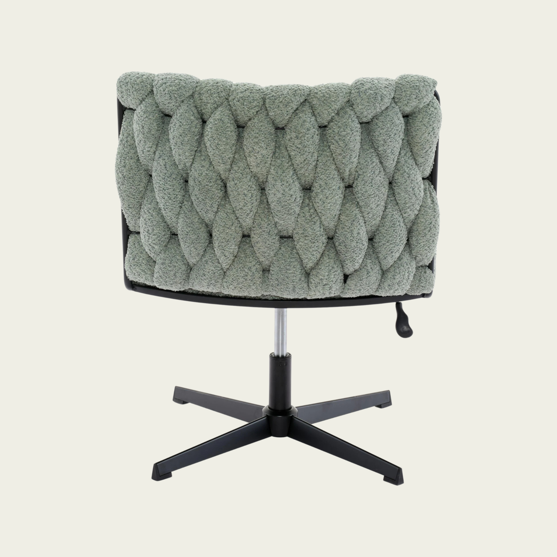 Armless Office Desk No Wheels,Living room chair, velvet cross-legged chair with back arms,for Bedroom, Living Room