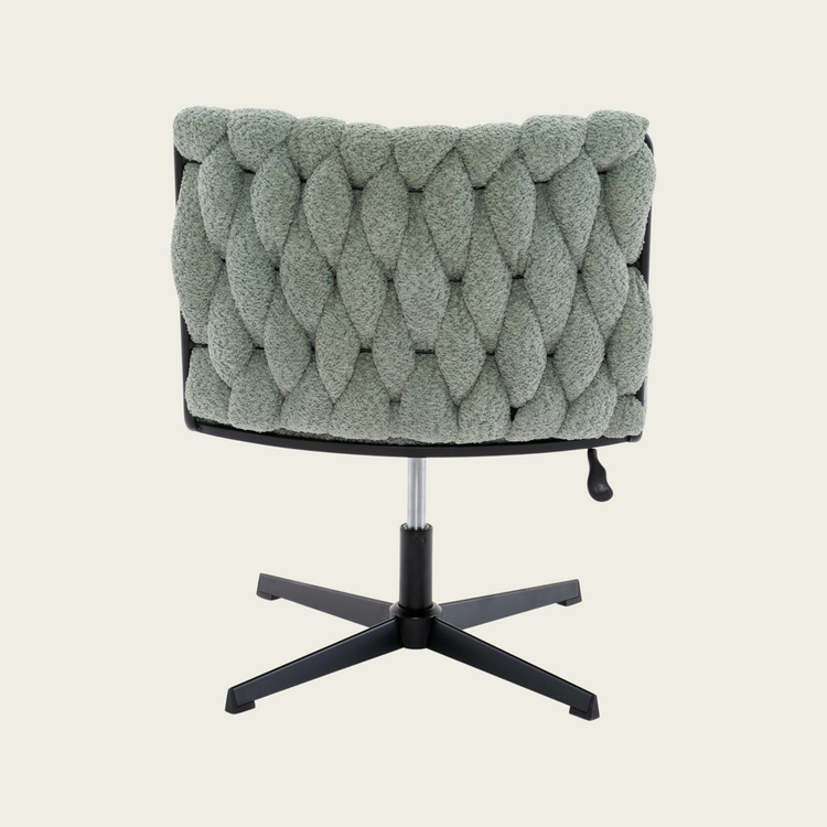 Armless Office Desk No Wheels,Living room chair, velvet cross-legged chair with back arms,for Bedroom, Living Room