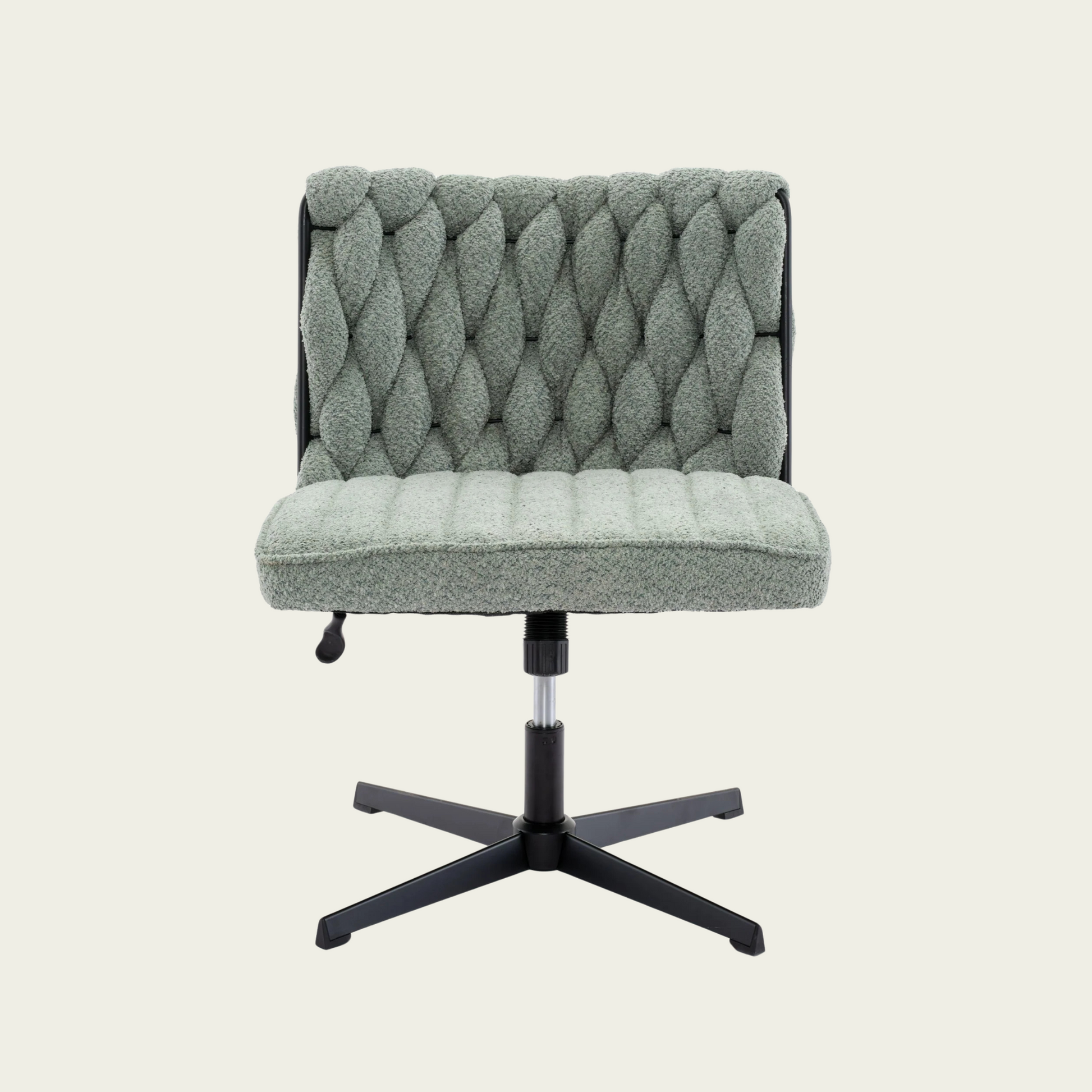 Armless Office Desk No Wheels,Living room chair, velvet cross-legged chair with back arms,for Bedroom, Living Room