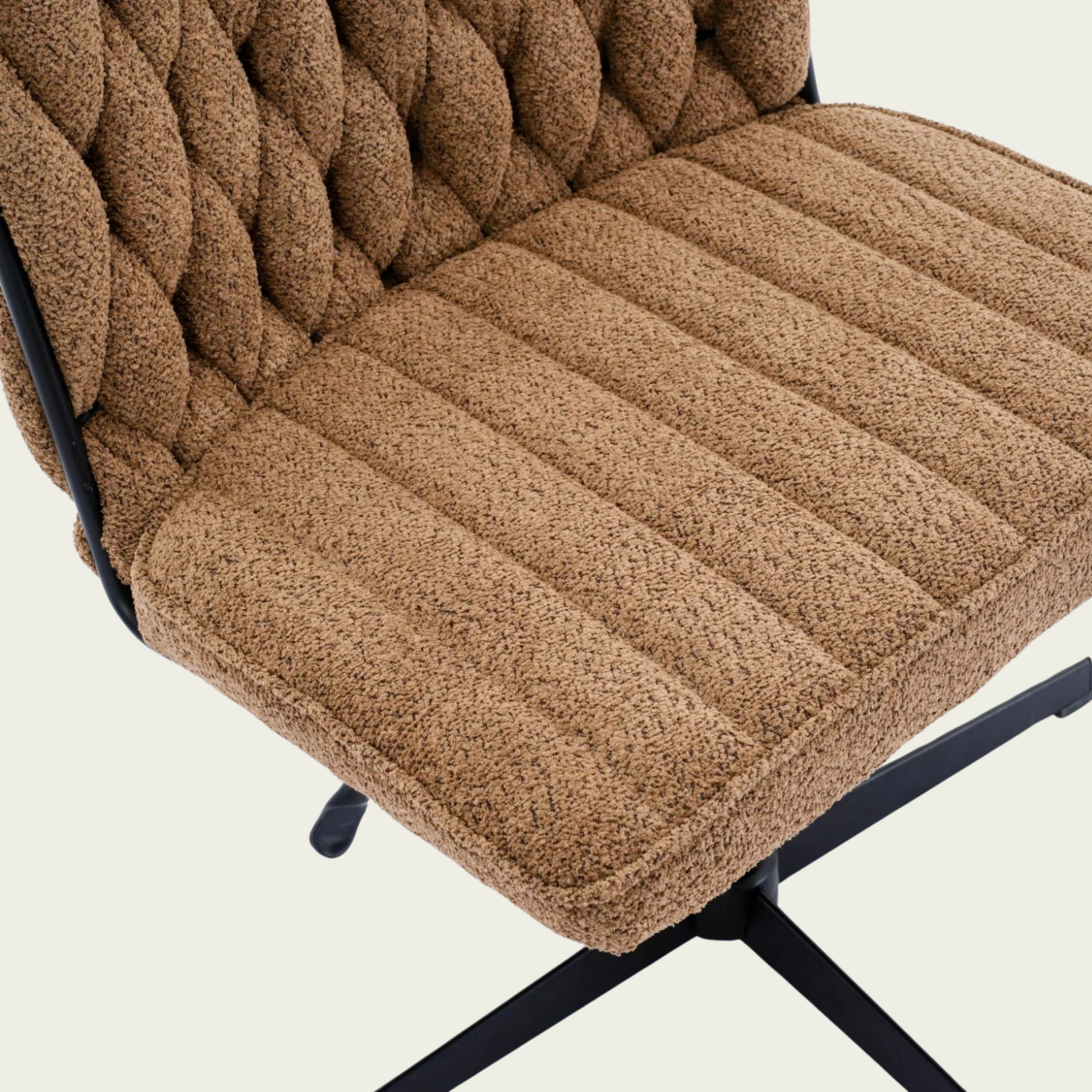 Armless Office Desk No Wheels,Living room chair, velvet cross-legged chair with back arms,for Bedroom, Living Room
