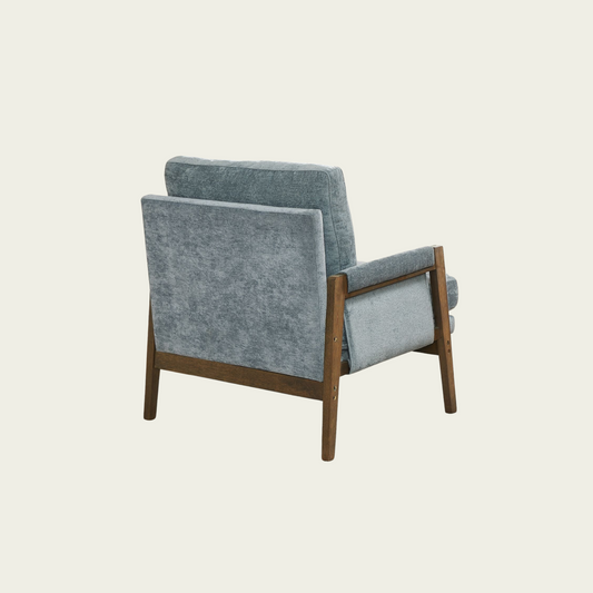 Kelly Mid-Century Modern Velvet Accent Armchair, Blue