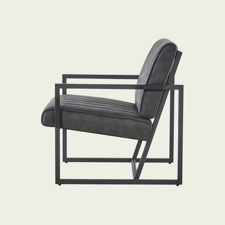 Modern design high quality PU(GREY)+ steel armchair, for Kitchen, Dining, Bedroom, Living Room