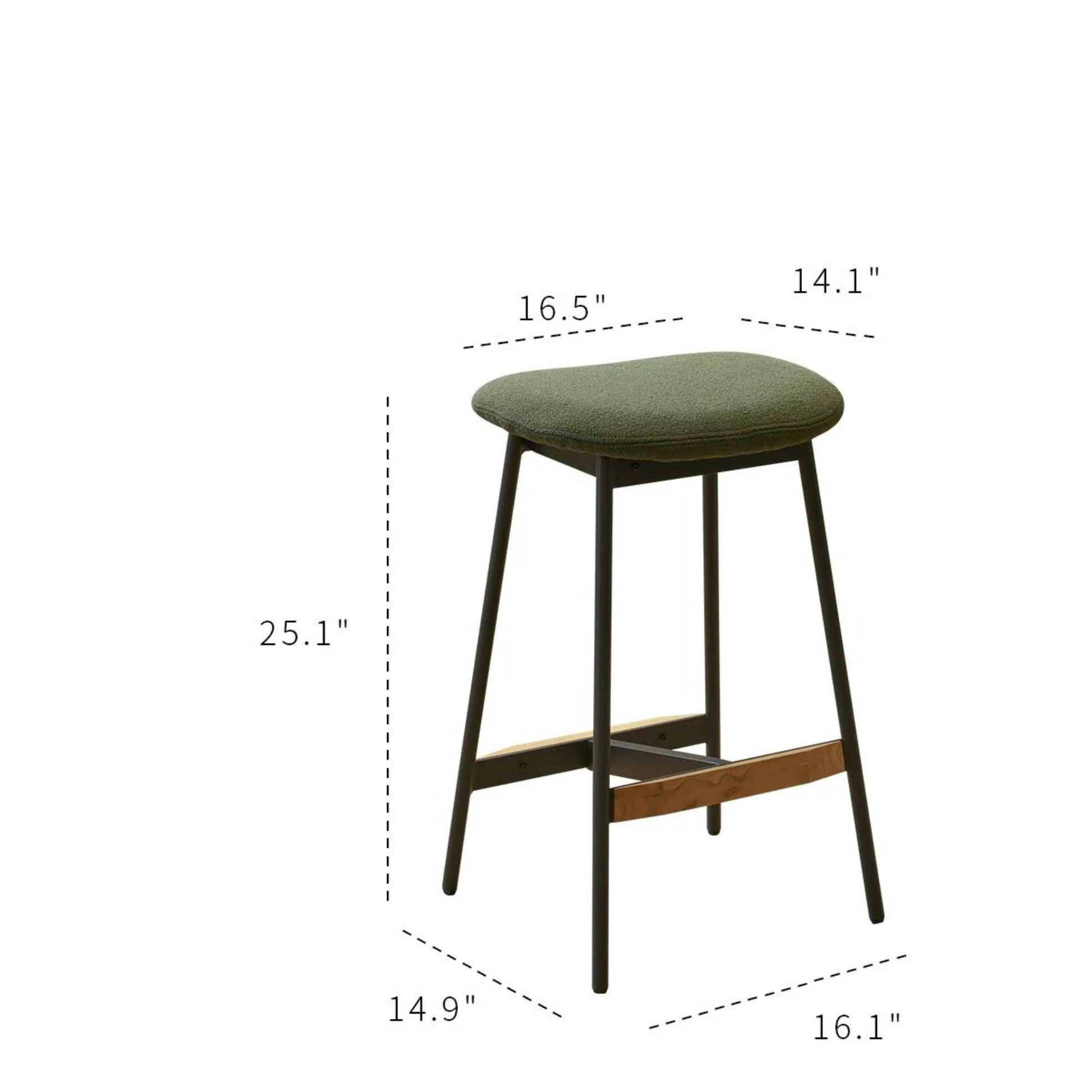 Modern Set of 2 Bar Stools Comfortable & Stylish Counter Height and Bar Height Bar Stools,Soft Fabric Upholstered, Backless for Kitchen, Dining Room Bar Chairs
