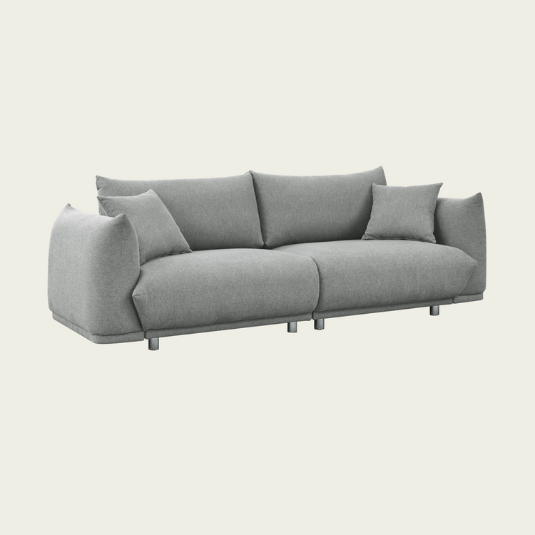 Modern Couch for Living Room Sofa,Solid Wood Frame and Stable Metal Legs, 2 Pillows, Sofa Furniture for Apartment