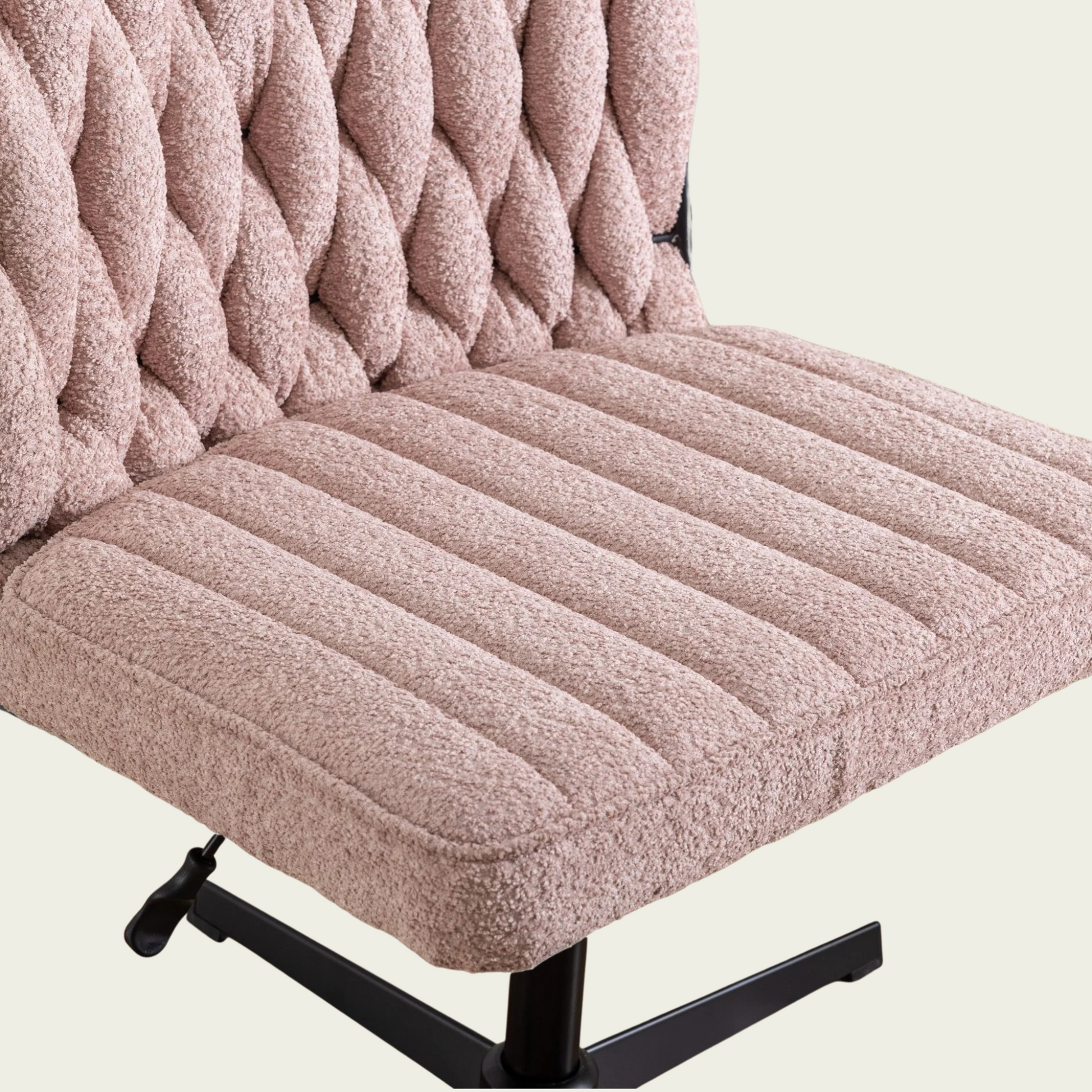 Armless Office Desk No Wheels,Living room chair, velvet cross-legged chair with back arms,for Bedroom, Living Room