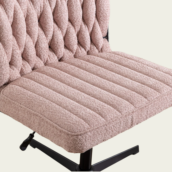 Armless Office Desk No Wheels,Living room chair, velvet cross-legged chair with back arms,for Bedroom, Living Room