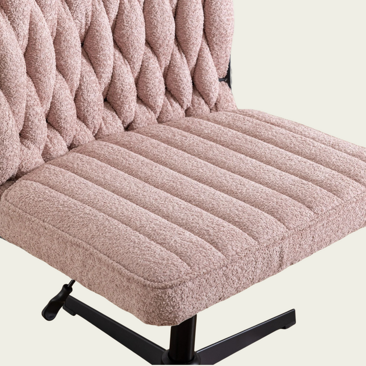 Armless Office Desk No Wheels,Living room chair, velvet cross-legged chair with back arms,for Bedroom, Living Room