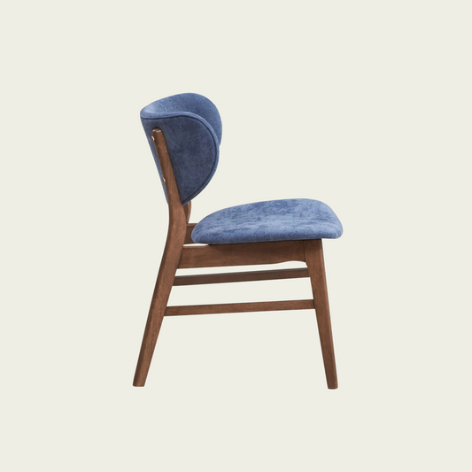 Blue and Walnut Padded Side Chair (Set of 2)