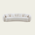 102'' 5-Seater Boucle Sofa Modern Sectional Half Moon Leisure Couch Curved Sofa Teddy Fleece Velet Beige