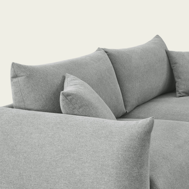 Modern Couch for Living Room Sofa,Solid Wood Frame and Stable Metal Legs, 2 Pillows, Sofa Furniture for Apartment