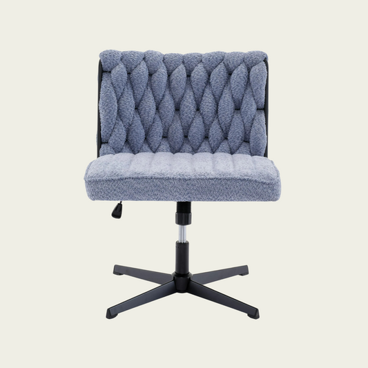 Armless Office Desk No Wheels,Living room chair, velvet cross-legged chair with back arms,for Bedroom, Living Room