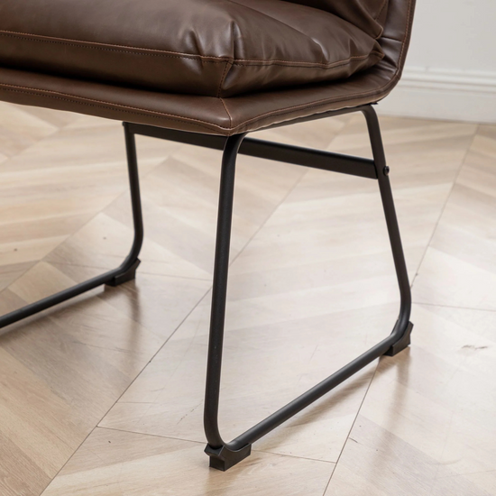 Milos Contemporary Upholstered Dining Chairs, Set of 2, Antique Brown