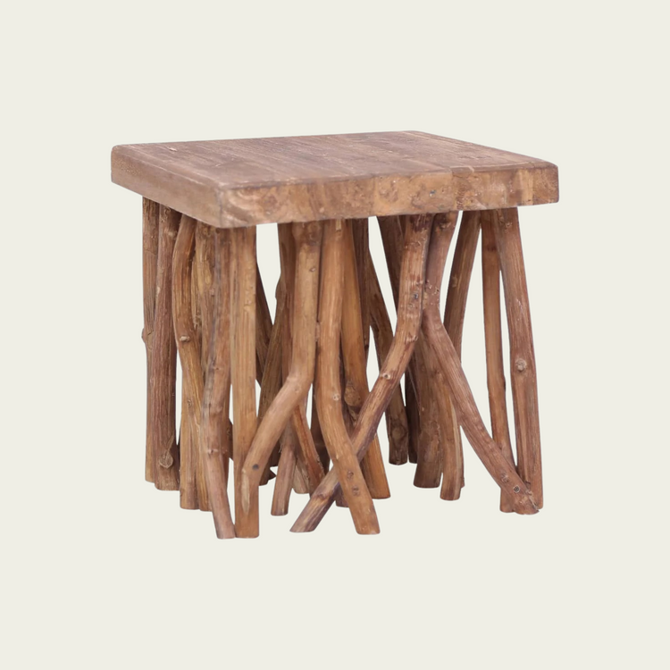 Log Coffee Table 15.7"x15.7"x15.7" Mixed Recycled Wood