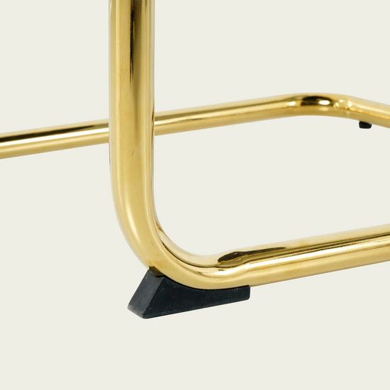 Modern simple light luxury dining Black chair home bedroom stool back dressing chair student desk chair gold metal legs(set of 2)