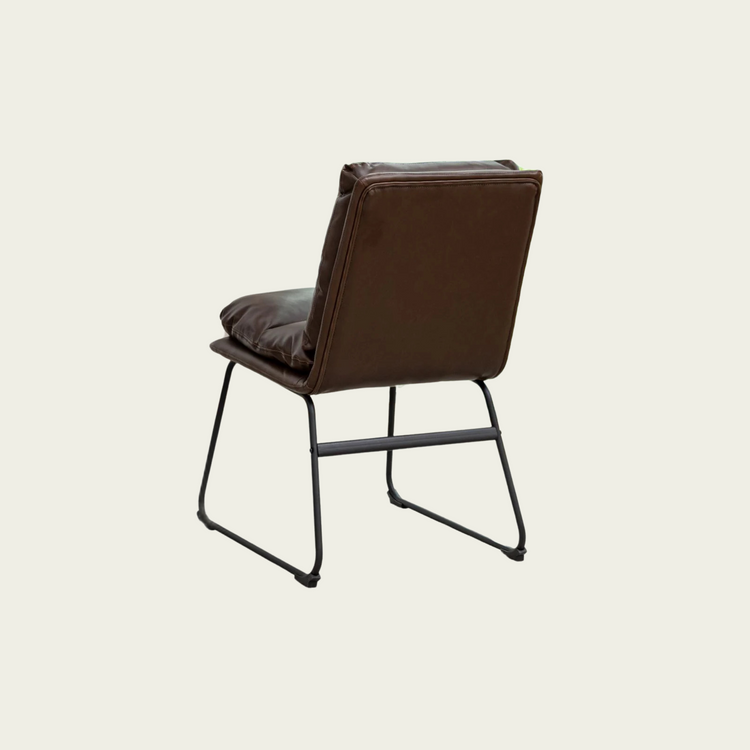 Milos Contemporary Upholstered Dining Chairs, Set of 2, Antique Brown