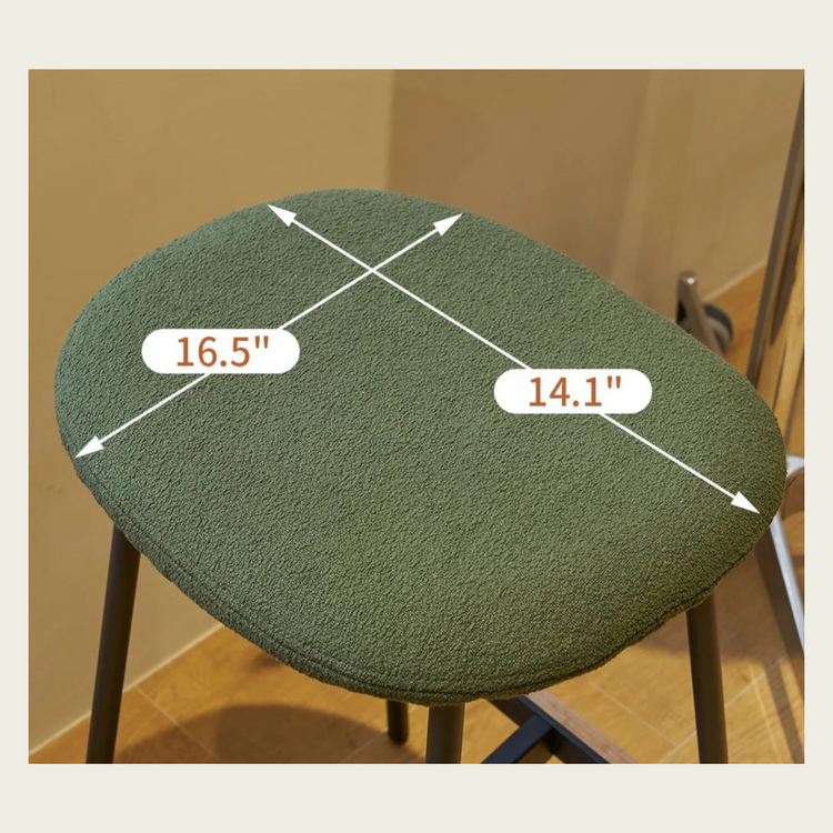 Mid century Modern Set of 2 Bar Stools Comfortable & Stylish Counter Height and Bar Height Bar Stools,Soft Fabric Upholstered, Backless for Kitchen, Dining Room Bar Chairs