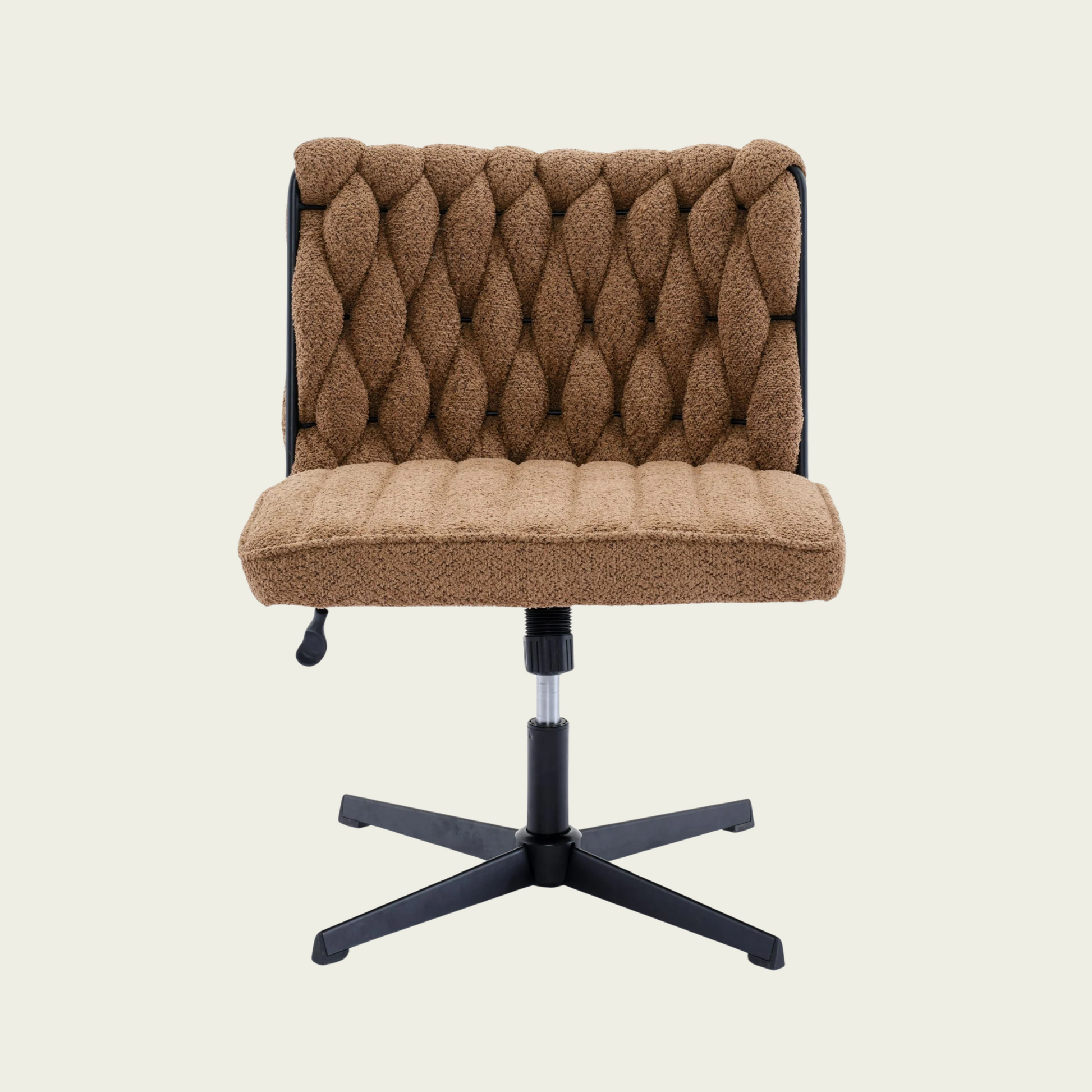 Armless Office Desk No Wheels,Living room chair, velvet cross-legged chair with back arms,for Bedroom, Living Room