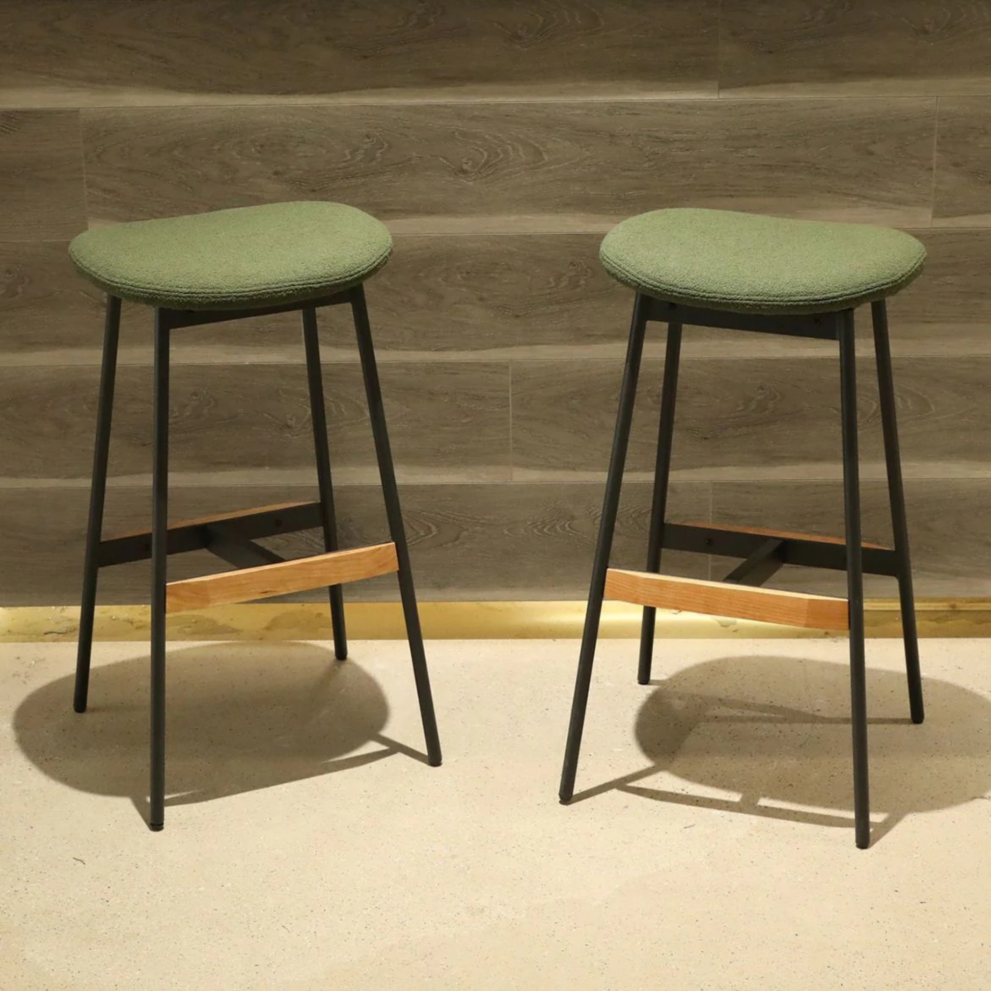 Modern Set of 2 Bar Stools Comfortable & Stylish Counter Height and Bar Height Bar Stools,Soft Fabric Upholstered, Backless for Kitchen, Dining Room Bar Chairs