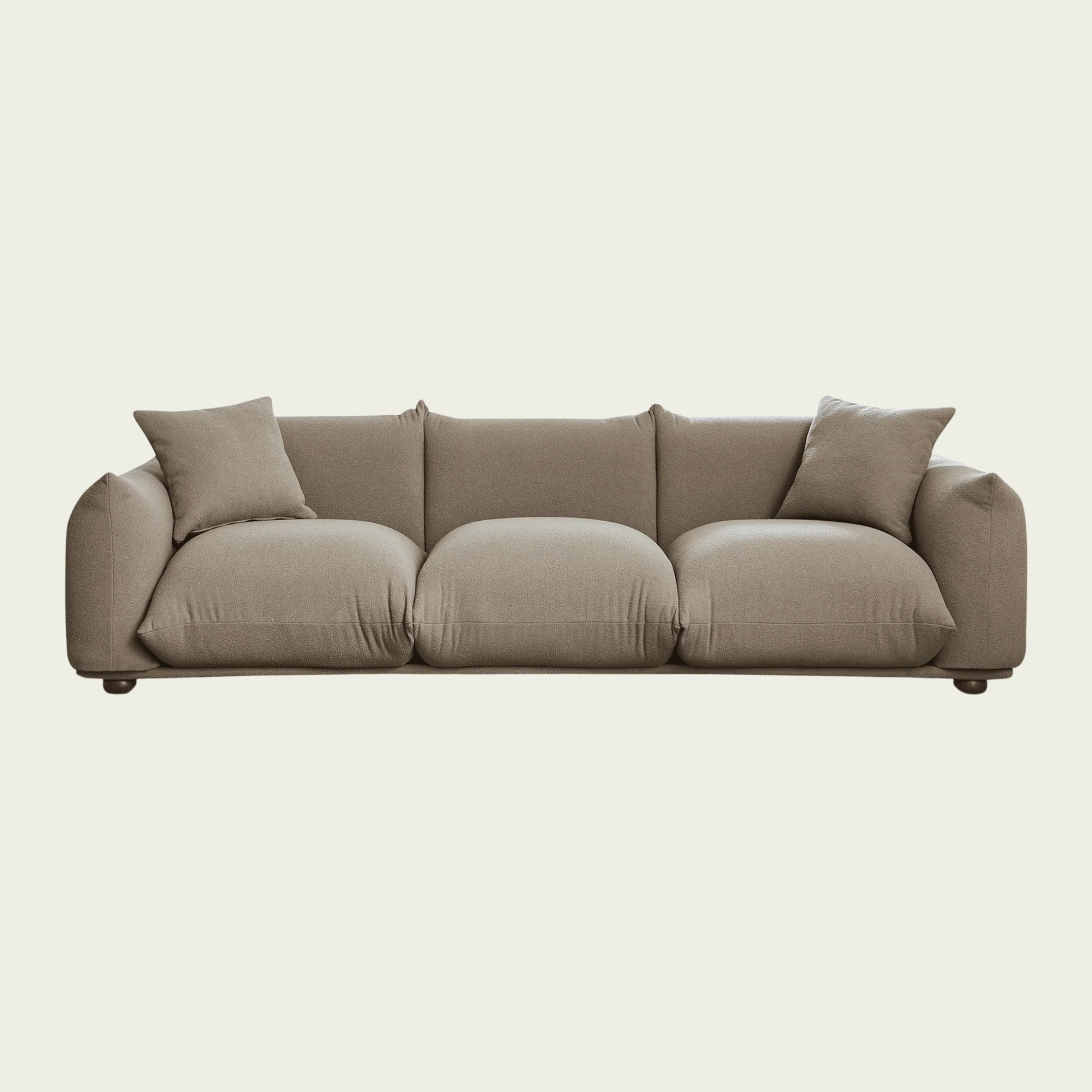 Kely 100'' Mocha Boucle Upholstered Sofa