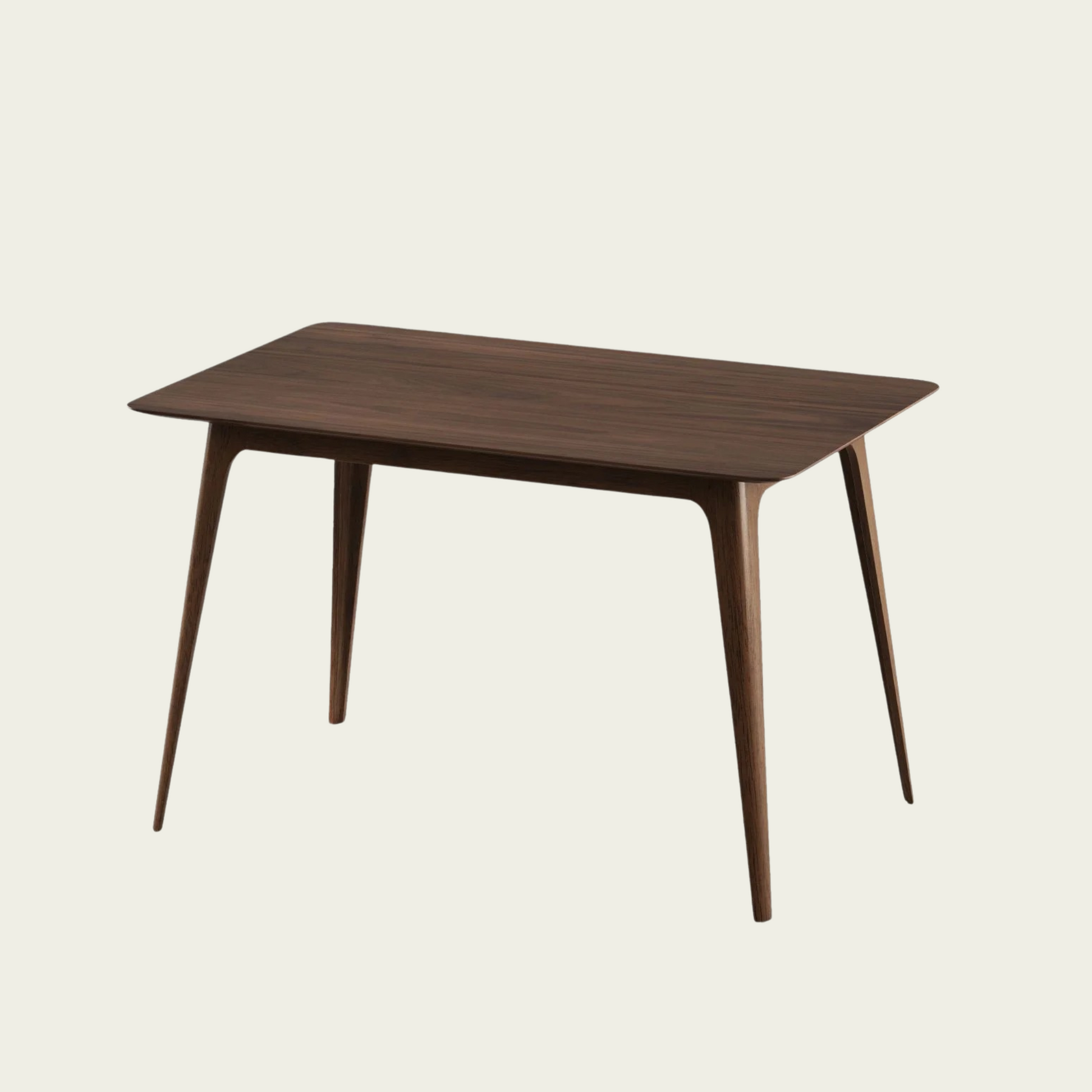 47.2”  Mid-Century Modern Walnut Dining Table – Solid Wood Legs & Faux Wood Top