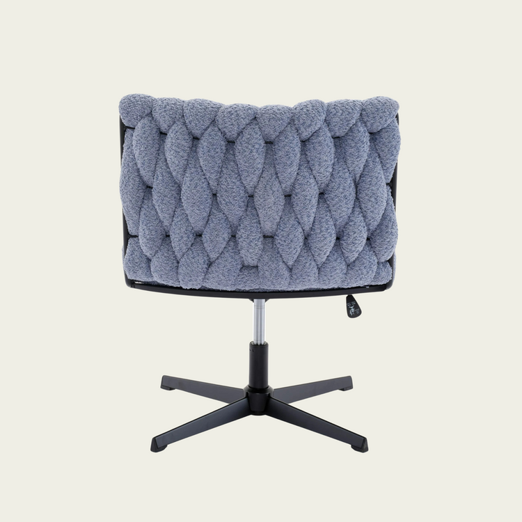 Armless Office Desk No Wheels,Living room chair, velvet cross-legged chair with back arms,for Bedroom, Living Room