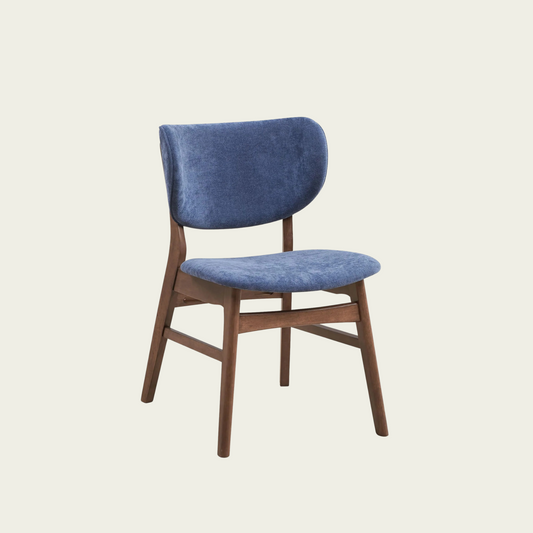 Blue and Walnut Padded Side Chair (Set of 2)