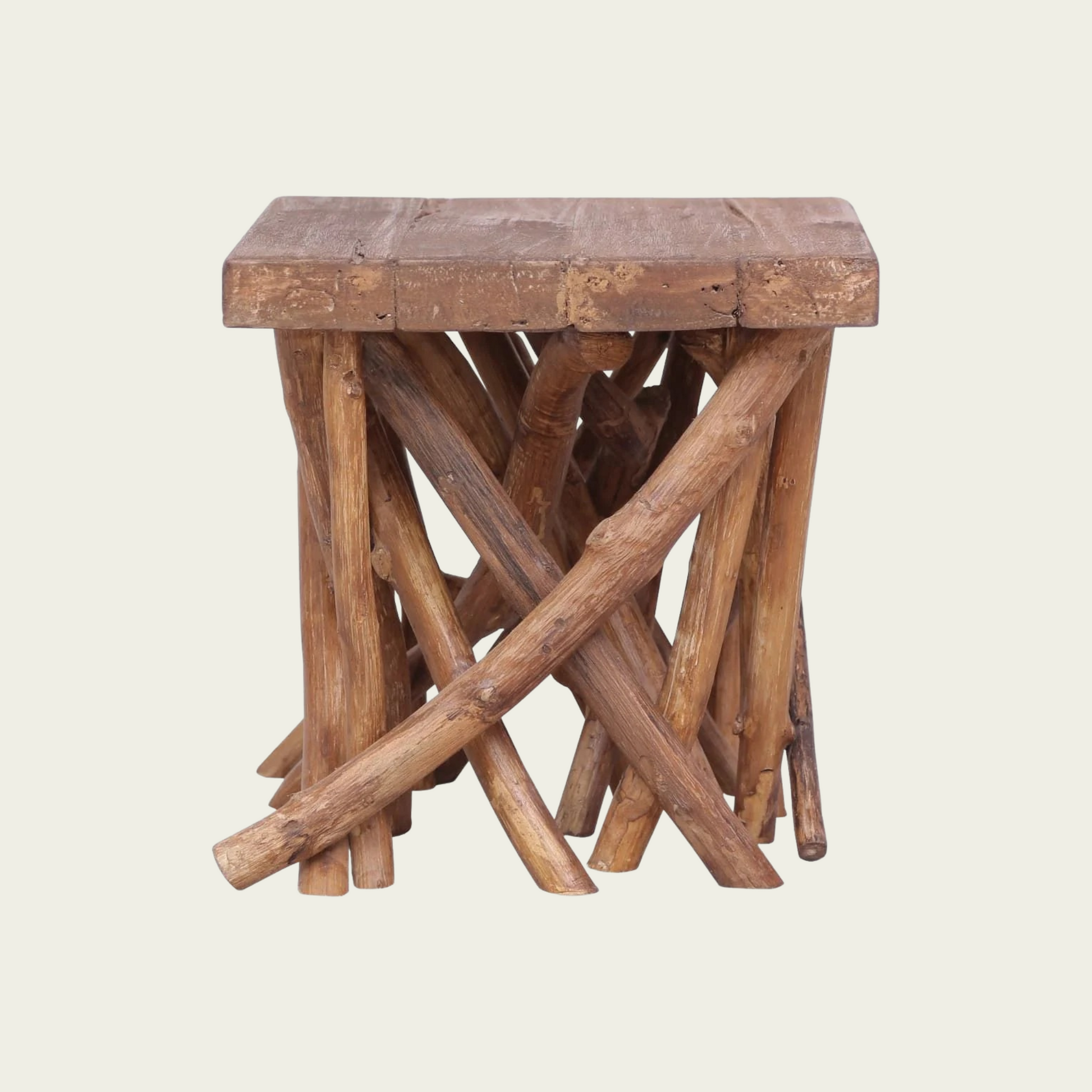 Log Coffee Table 15.7"x15.7"x15.7" Mixed Recycled Wood