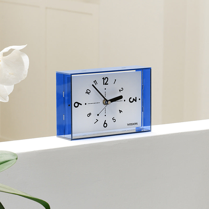 Retro Blue Acrylic Desk Clock