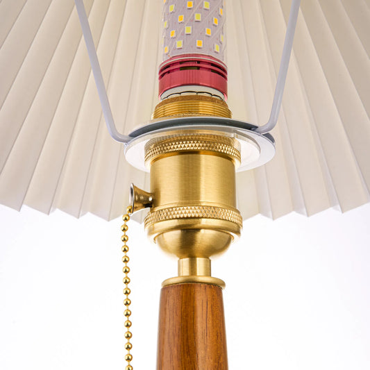 Walnut Table Lamp with Empire Lamp Shade, Vintage style table lamp